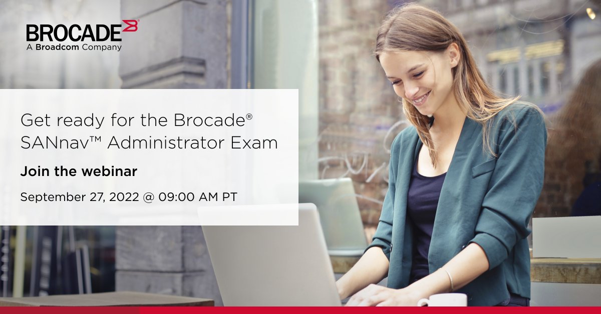 mldimas16's tweet photo. Introducing the new Brocade SANnav Administrator exam. This test will validate your knowledge of advanced SANnav features and technologies. Join our webinar to learn about our new next level exam.  Register now. 
https://t.co/pJaK0avAnF
#brocade  #san #sannav #saneducation https://t.co/Qjtfn3a6sT