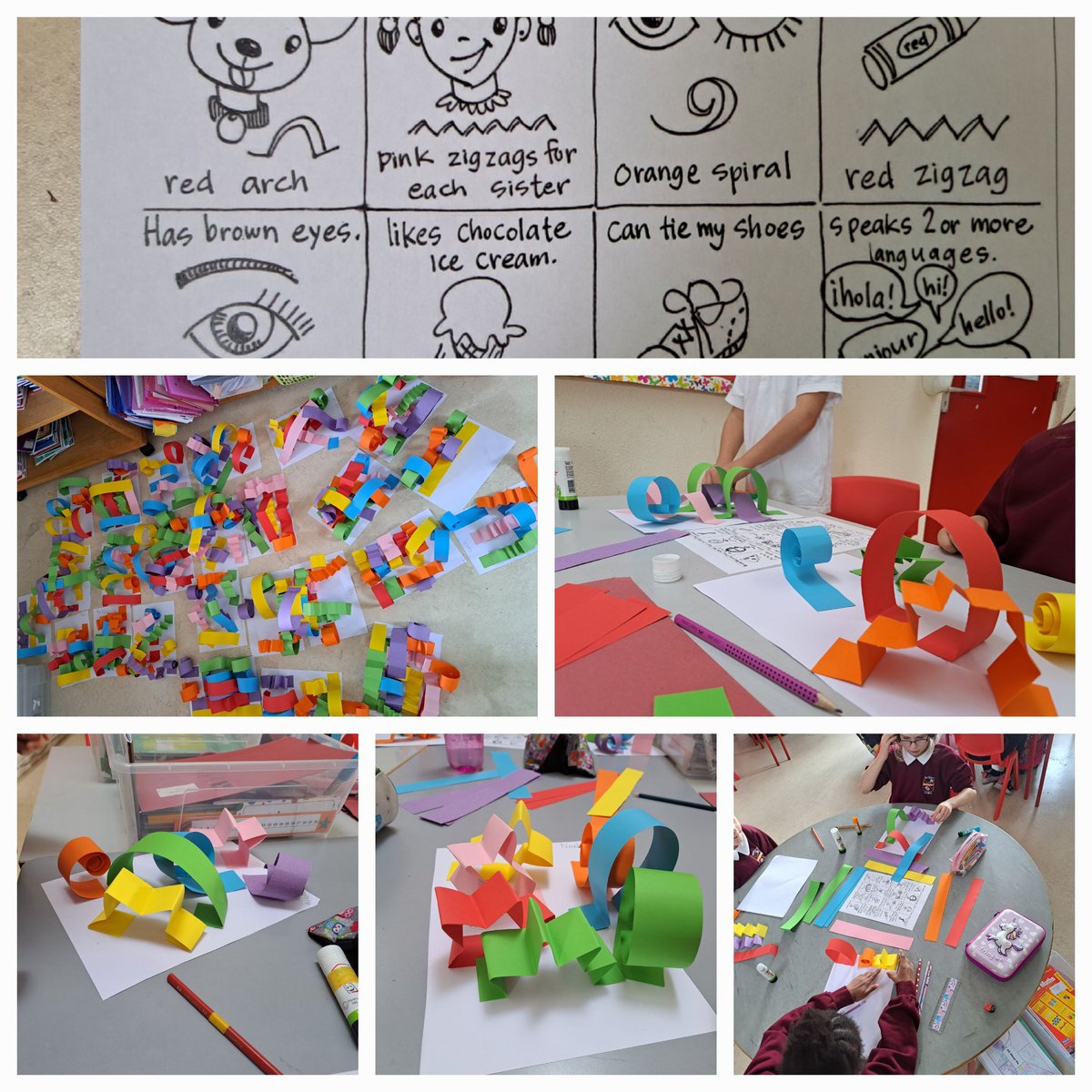 Exploring line and creating 'Getting to Know You' sculptures in first class <a href="/kinvarans/">Kinvara NS</a>