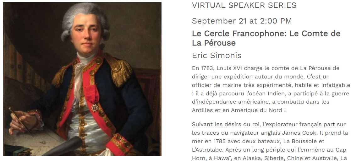 Delighted to attend 'Le Cercle Francophone: Le Comte de La Pérouse' today! Kudos to Eric Simonis and the Athenaeum of Philadelphia! 🙂