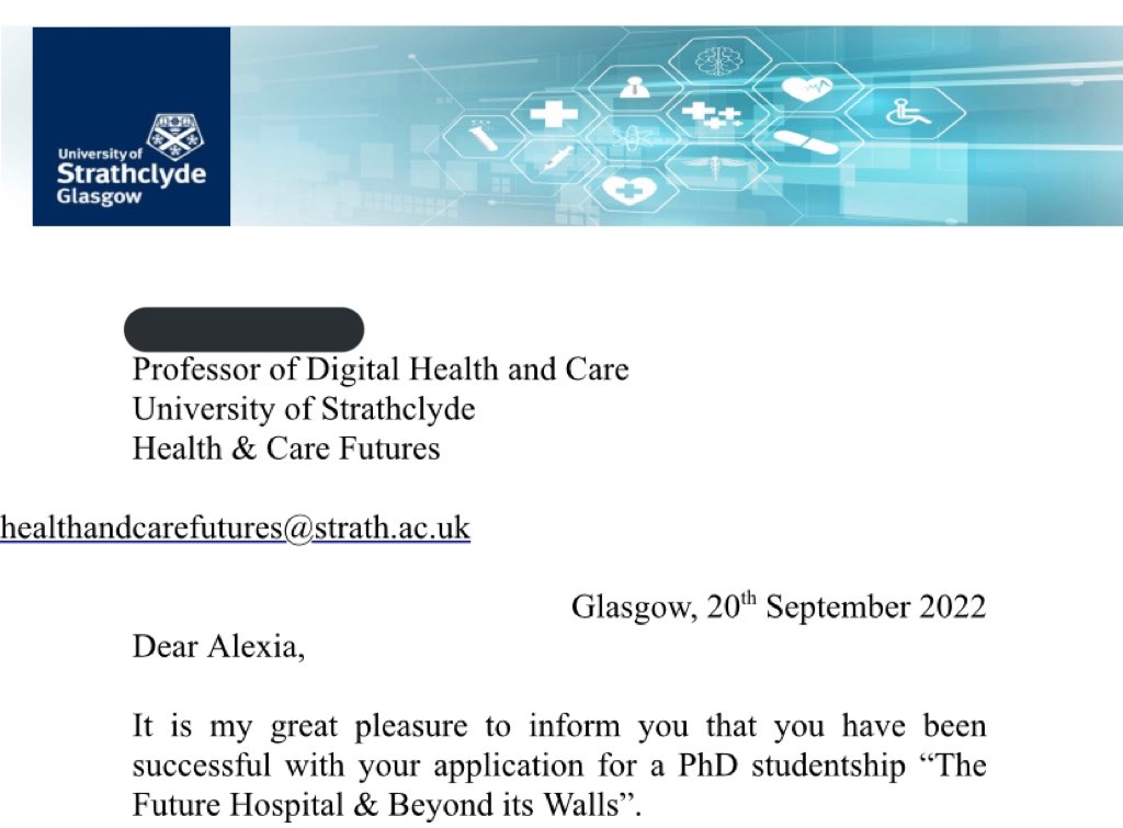 alexiapellowe's tweet photo. Delighted to get home tonight to news I was successful applying for a PhD studentship at Strathclyde Uni!π₯³π€© thanks for the support from @EAHSCP and @NHSaaa, looking forward to researching #futurehospitalsbeyonditswalls #codesign #groupconsultations #mdt #longcovid #nhsnearme https://t.co/DLmUcIbQay