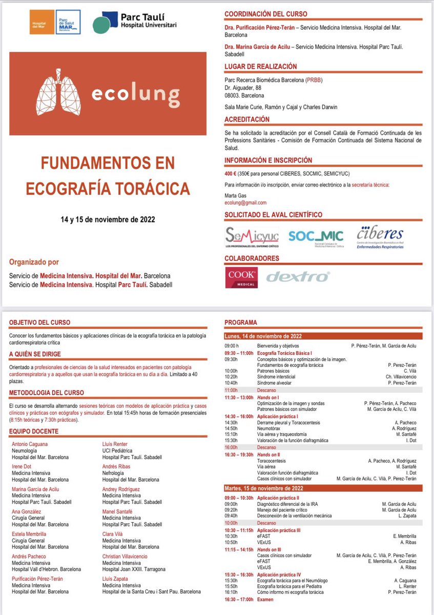 Abierto el plazo de inscripciones para la VI edición del EcoLung. Para inscripciones o mas información contáctanos en ecolung@gmail.com <a href="/mar_uci/">UCIMar</a> <a href="/hospitaldelmar/">Hospital del Mar</a> <a href="/parctauli/">Consorci Corporació Sanitària Parc Taulí</a> <a href="/SOCMIC/">SOCMIC</a> <a href="/semicyuc/">SEMICYUC</a>