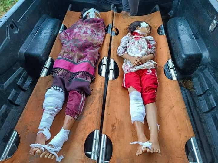 DaveEubankFBR's tweet photo. 15 September 2022: Soldiers from the Burma Army's Battalion 422 fired artillery into the city of MoBye in Karenni State, Burma. The attack injured 13 people and killed two children and two adults. https://t.co/lfIBfDaUul