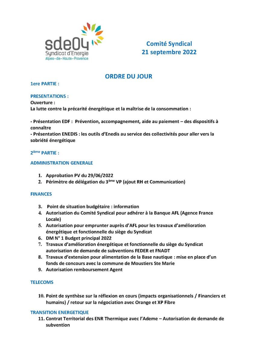 C_GirardRN's tweet photo. Ce mercredi 21 Septembre j'ai répondu à l'invitation du #SDE04, pour participer au comité Syndical. 
La lutte contre la précarité énergétique a été abordée. 
Au vu de la conjoncture, je me devais de participer à ce comité pour défendre au mieux les #BasAlpins durant mon mandat. https://t.co/Pth0SFVwo6