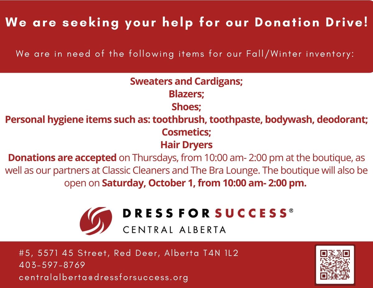 Dress for Success Central Alberta tweet media