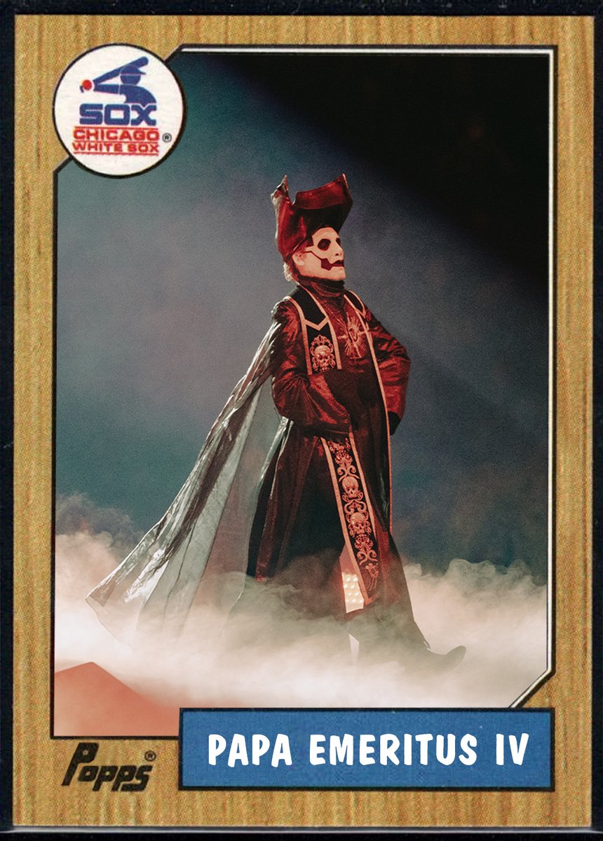thebandGHOST's tweet photo. [MESSAGE FROM THE CLERGY] 

We wish to inform you that it’s 1, 2, 3 strikes you’re out at the old ball game! Papa Emeritus IV will be throwing the ceremonial first pitch at the @whitesox vs. @CleGuardians game on Thurs, Sept 22 at Guaranteed Rate Field. The game begins at 7:10 PM https://t.co/ixFo95Ws2s