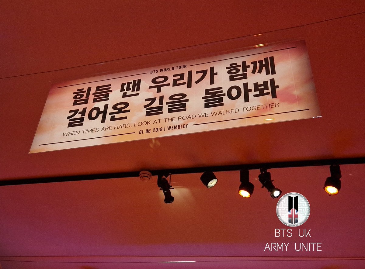 Wembley Day 1 banner at the V&amp;A Museum, London, as part of "Hallyu! The Korean Wave"! 🥰💜🇬🇧 #BTSxWembley