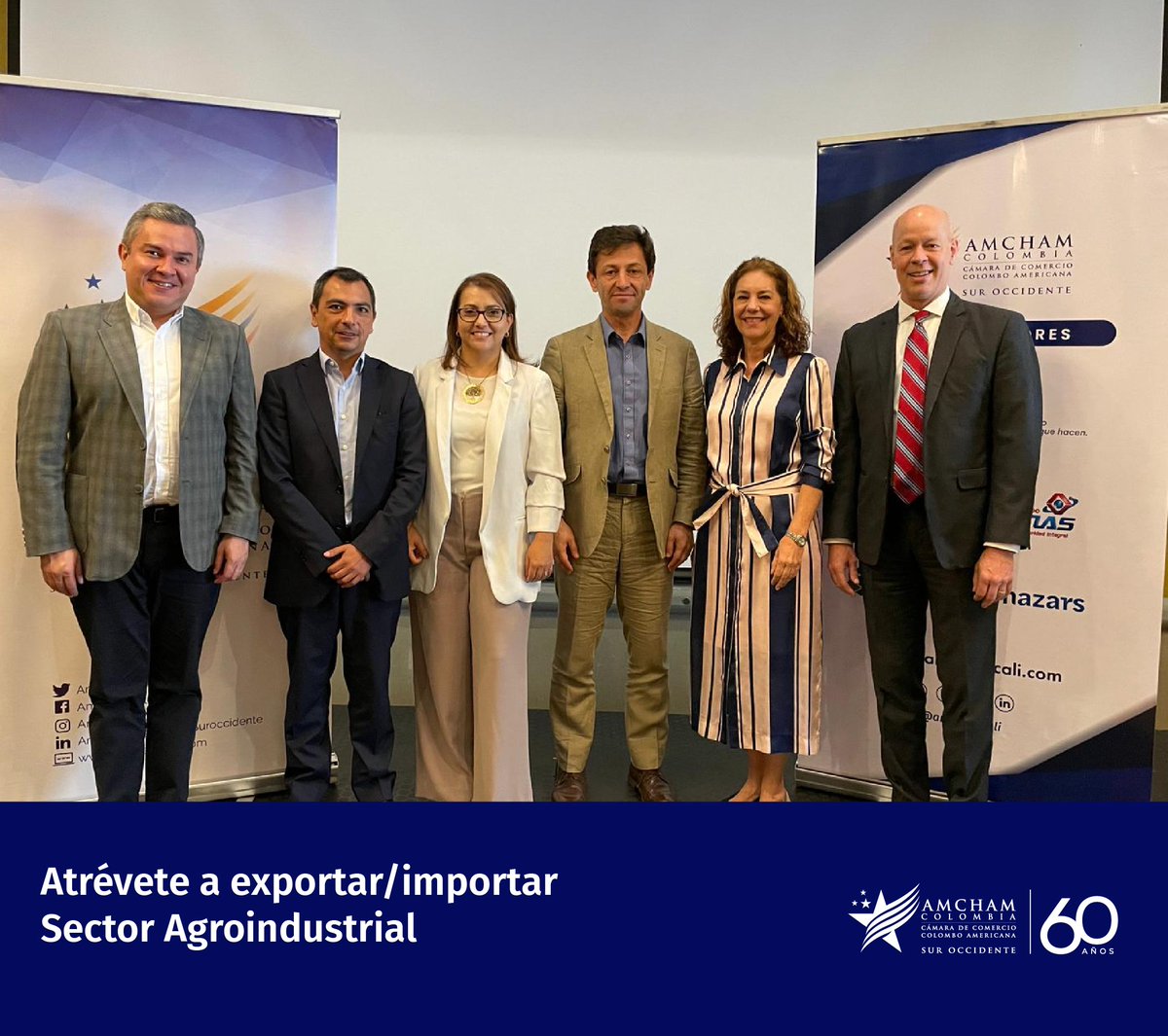 AmchamCali's tweet photo. Culminamos con éxito nuestro evento de promoción del comercio agroindustrial con Estados Unidos, apoyado por la empresa Cargill , la sección agrícola de @USEmbassyBogota   y la SAG Valle y Cauca. https://t.co/tchRLYkRu1