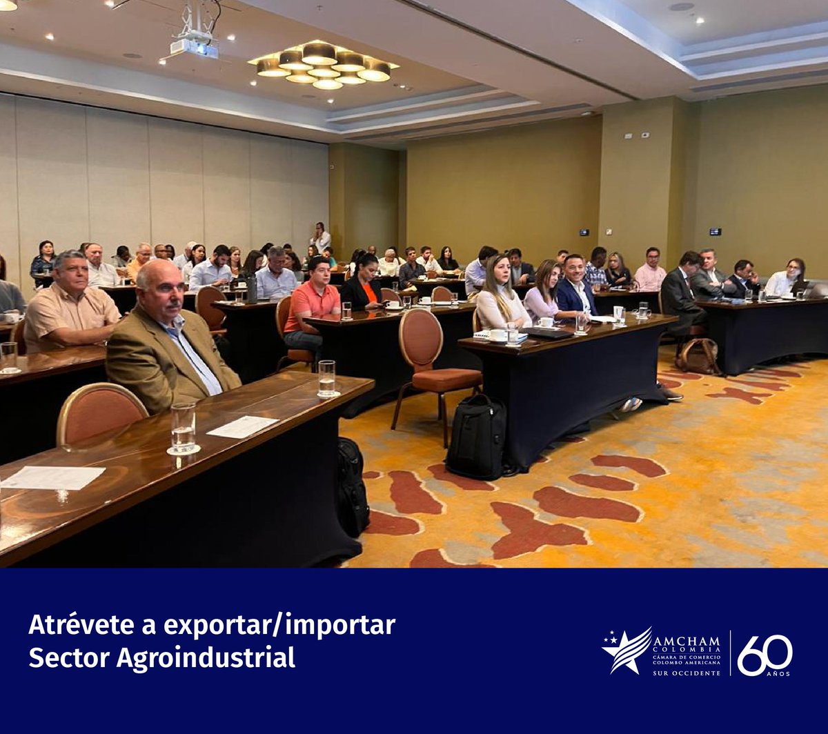AmchamCali's tweet photo. Culminamos con éxito nuestro evento de promoción del comercio agroindustrial con Estados Unidos, apoyado por la empresa Cargill , la sección agrícola de @USEmbassyBogota   y la SAG Valle y Cauca. https://t.co/tchRLYkRu1