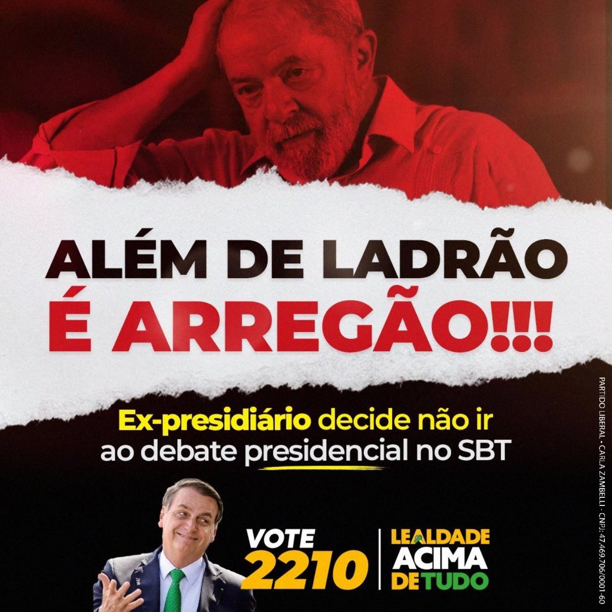 ZambelliCarla_'s tweet photo. NÃO VAI TER BONNER PARA AJUDAR, NÉ... 😏🤣

Em outubro, no Brasil *INTEIRO vote 2️⃣2️⃣1️⃣0️⃣ para Deputados Federais💪🇧🇷

✅️ Você já conhece nossa FRENTE? 👉 https://t.co/T2HZlUiFja

*(Exceto AL, MA, PA, PR)

Propaganda Eleitoral•CARLA ZAMBELLI•partido PL•CNPJ:47.469.706/0001-60 https://t.co/nIQUq1p5GT