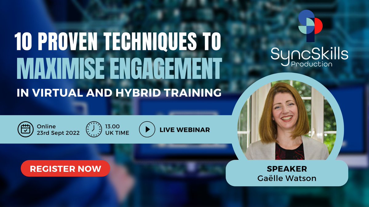 Designing virtual classroom programme and struggling with learners' engagement?  Get Inspired!  Join <a href="/GaelleDWatson/">Gaelle Delmas-Watson</a> tomorrow and learn from her 15  years experience to design interactive and engaging learning experiences

eventbrite.co.uk/e/10-proven-te…
