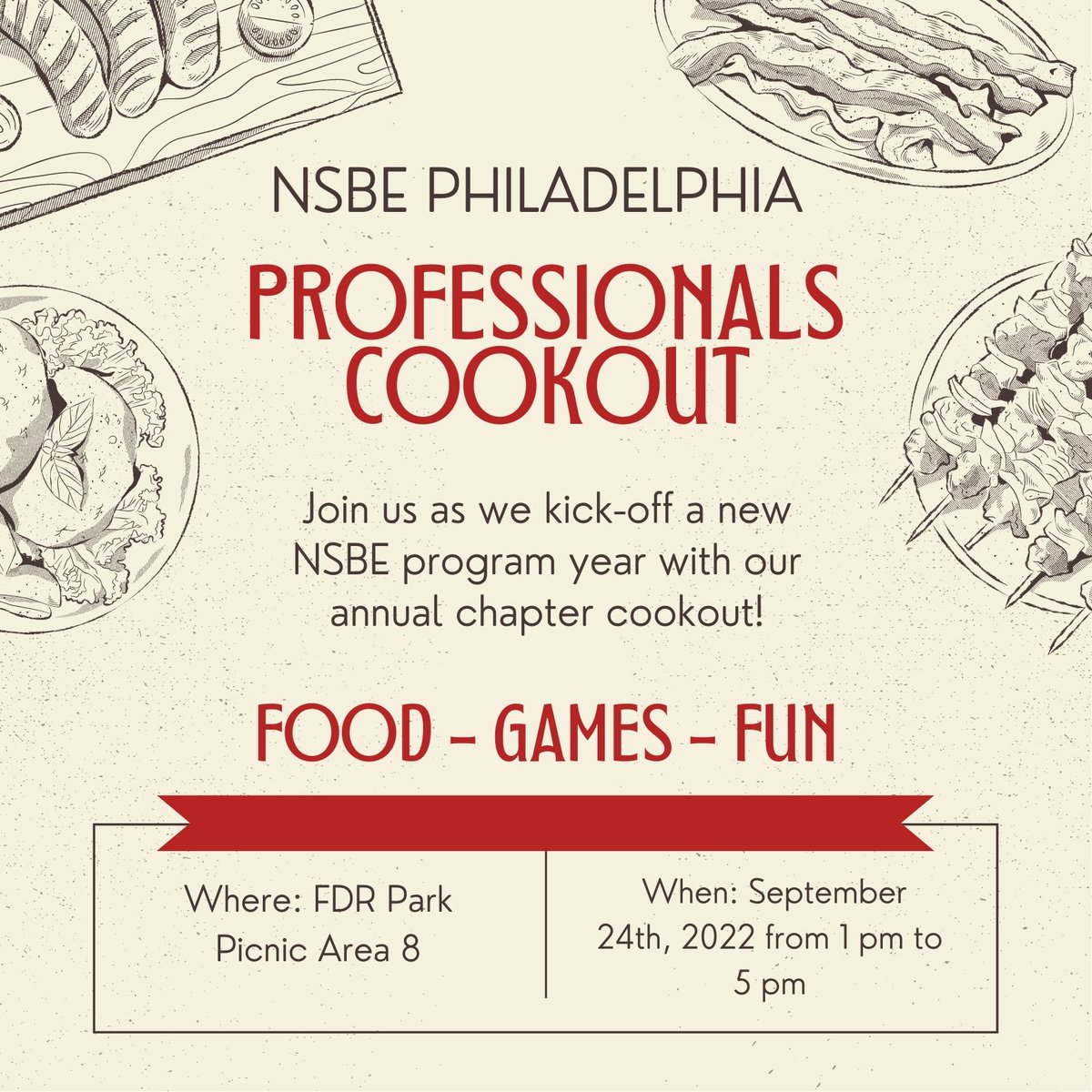 NSBEPhilly's tweet photo. Hello Everyone! Hope you're as excited as we are for our Annual Cookout. Scheduled for September 24th, starting 1pm at FDR Park in Philadelphia. 

https://t.co/mmNvd2GPwB https://t.co/qQ8rVEbduQ