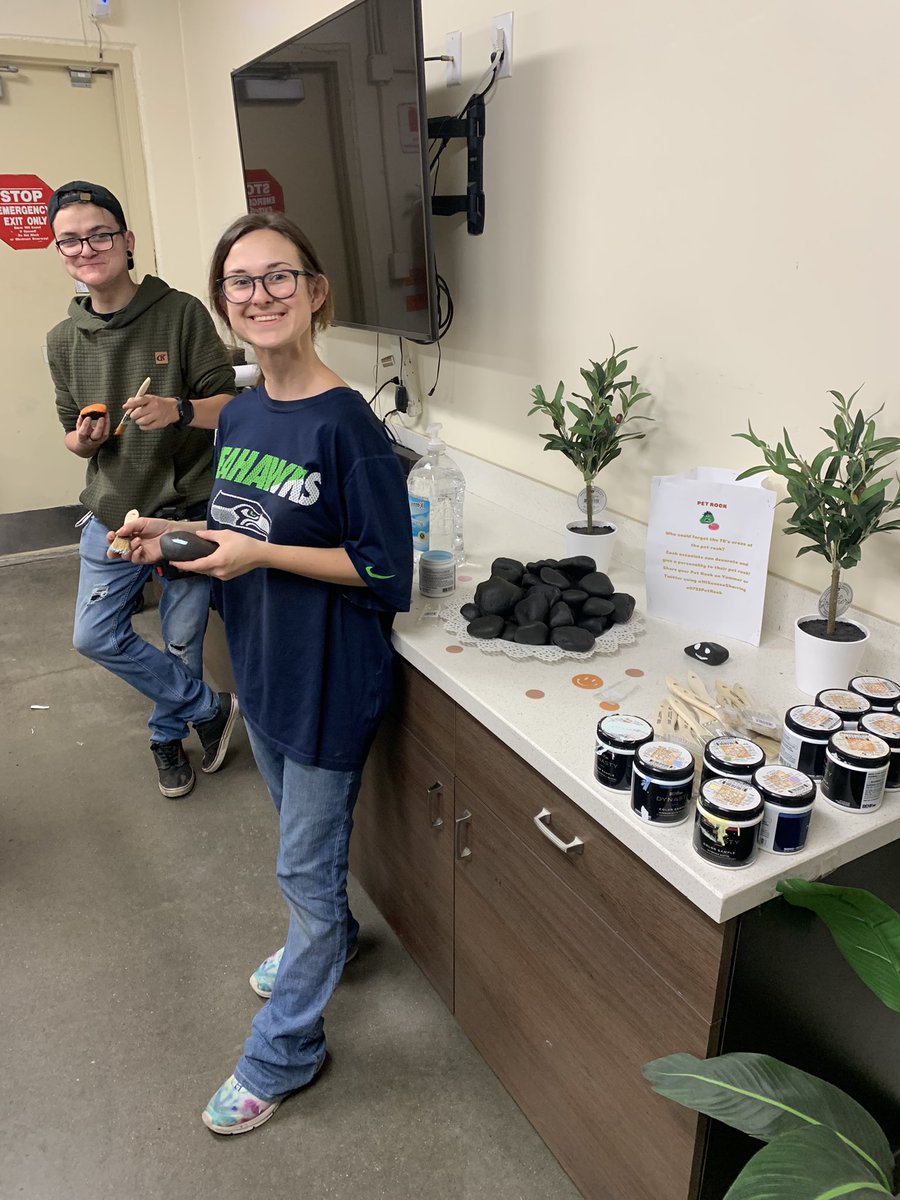 Molly Walsh (@mollywalsh_thd) on Twitter photo Hunter and Chazman on the freight team enjoying paint a pet rock  station! The 70’s were such a chill time that why not have a pet rock?? #1HSucessSharring  #0723PetRock Hunter and Chazman on the freight team enjoying paint a pet rock  station! The 70’s were such a chill time that why not have a pet rock?? #1HSucessSharring  #0723PetRock