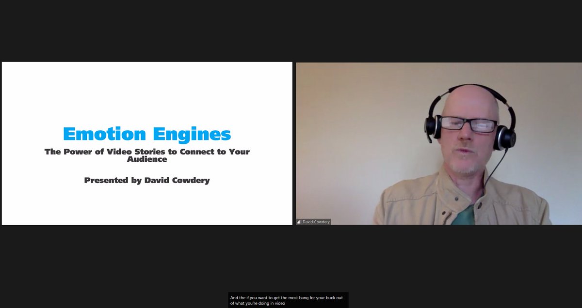 Not too late to join! David Cowdery shares how video takes you through time and explores emotions in an interactive workshop on Marketing and Video Branding: eventbrite.com/e/marketing-an…