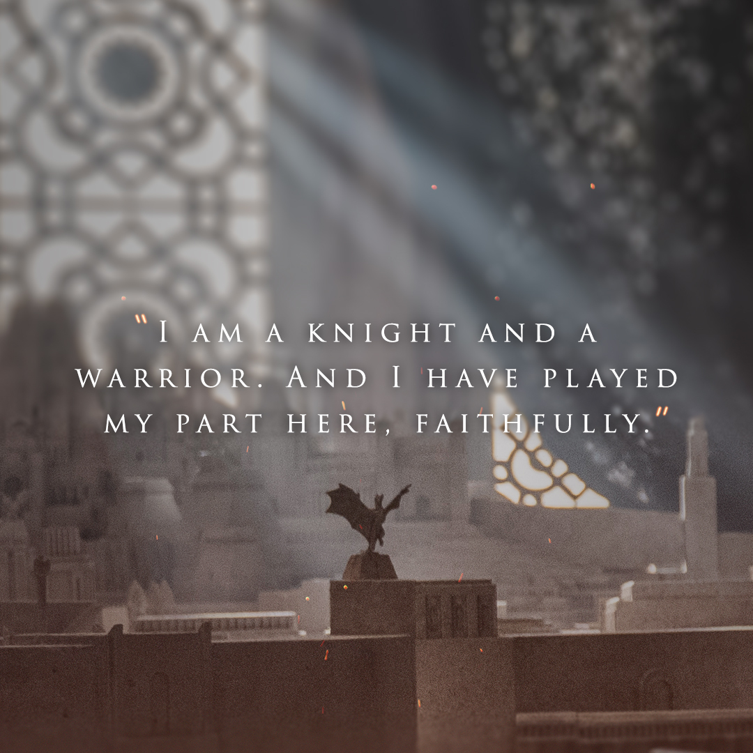 <a href="/Fake_Westeros/">#FakeWesteros #TrustTheCat #BewareTheDog #HotD</a> Duty above all. 
Stream #HOTD tonight at 9pm on <a href="/HBOMax/">HBO Max</a>.

Reply #stop to opt-out.