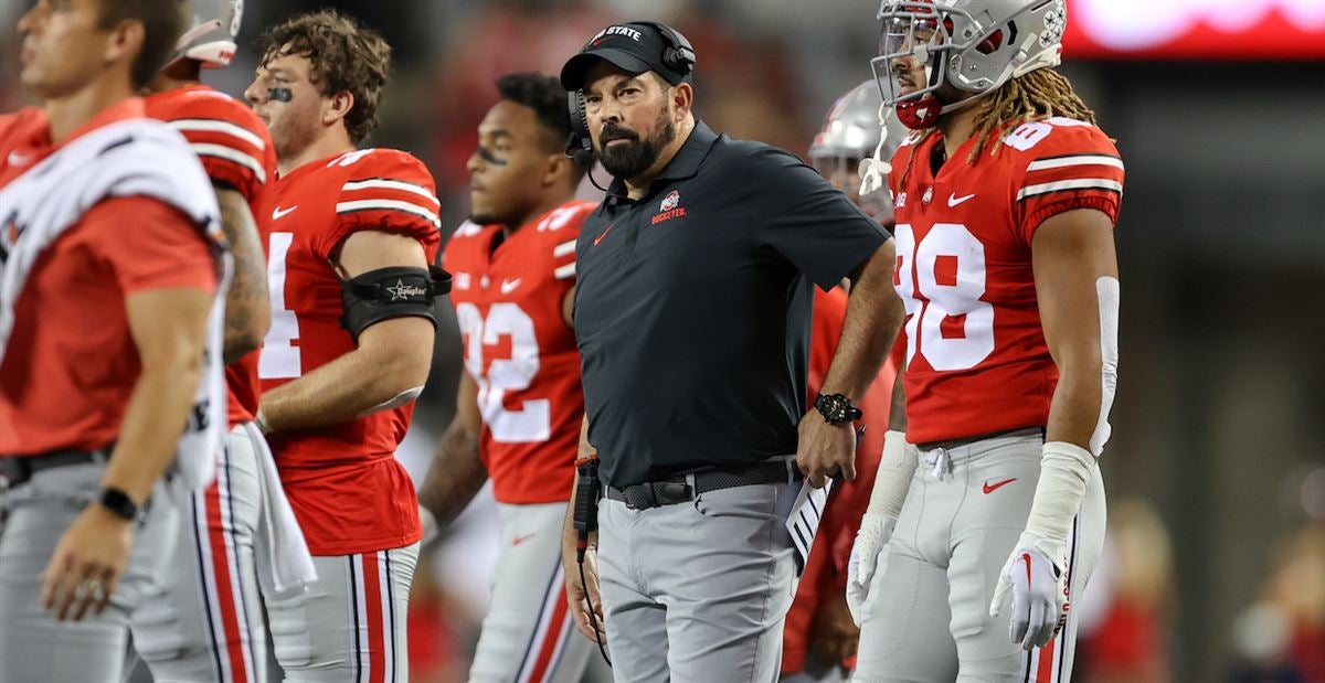 #OhioState head coach @ryandaytime says the the #Buckeyes' staff will look at the national recruiting rankings 