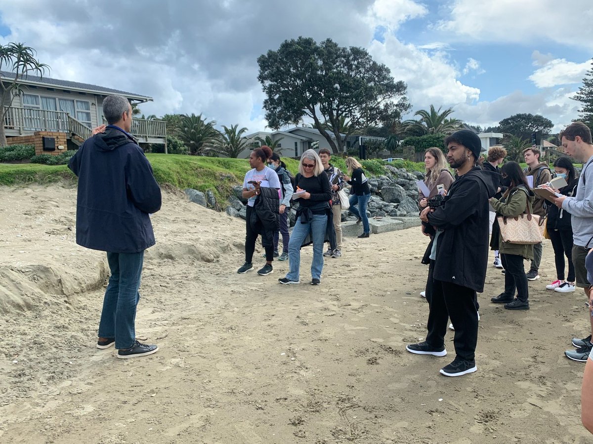 emmajeanryan's tweet photo. Great to be back field-teaching for @EnvUoA  ENVMGT 748 Coastal Management yesterday at Orewa Beach! Thanks to @AklCouncil for coming along. https://t.co/7mqSZzcPH6