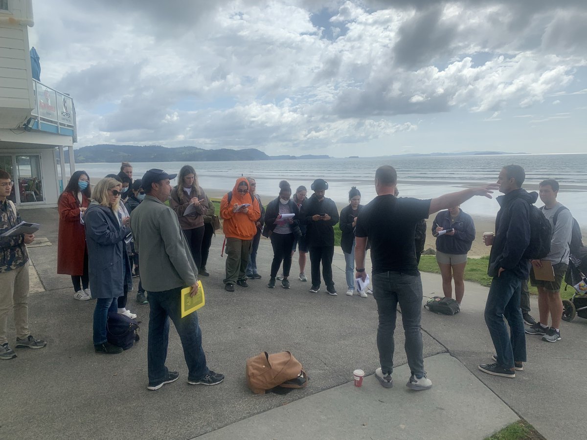 emmajeanryan's tweet photo. Great to be back field-teaching for @EnvUoA  ENVMGT 748 Coastal Management yesterday at Orewa Beach! Thanks to @AklCouncil for coming along. https://t.co/7mqSZzcPH6