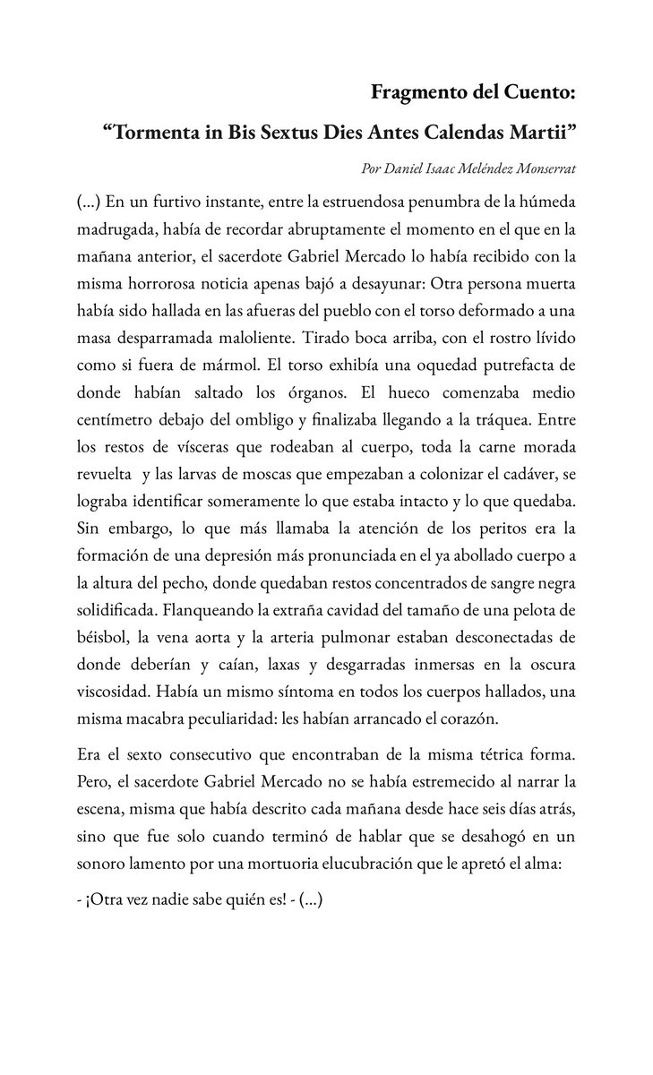 _Daniel_Isaac_3's tweet photo. Fragmento de mi cuento: "Tormenta in Bis Sextus Dies Antes Calendas Martii". Si estás interesada (o) en leer el cuento completo, puedes escribirme. https://t.co/GpVrMlpoqr