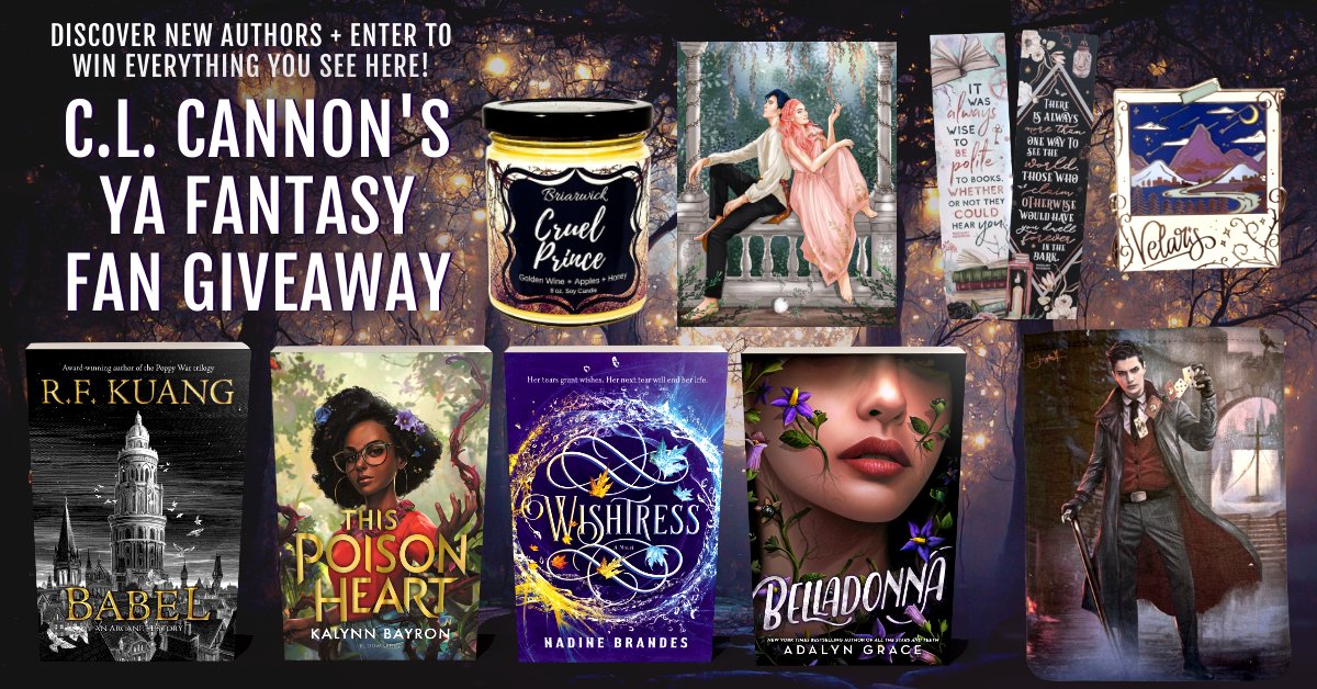 ✨#YAFantasy fans, this #giveaway is packed with the hottest new #books &amp; merch from your fav authors!✨
🏰Enter: bit.ly/yafantfans 🏰 
👑#Win #Babel #ThisPoisonHeart #Wishtress &amp; #Belladonna + #Kaz book sleeve #OUABH print #CruelPrince candle #Velaris pin &amp; SoT bookmark!👑