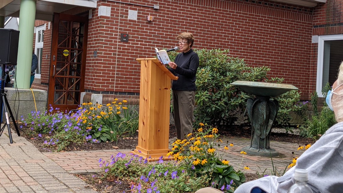 Feeling much #LibraryLove and gratitude toward @curtislibrary for hosting a fantastic all-ages afternoon Read-Out for #BannedBooksWeek. 💙📚 (Spotted here: @mpadian reading @joknowles)