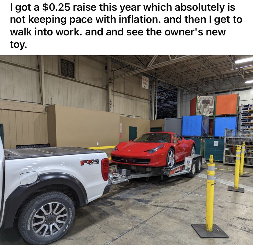 If you work hard enough your boss can earn enough for his second Ferrari

Via u/_perchance