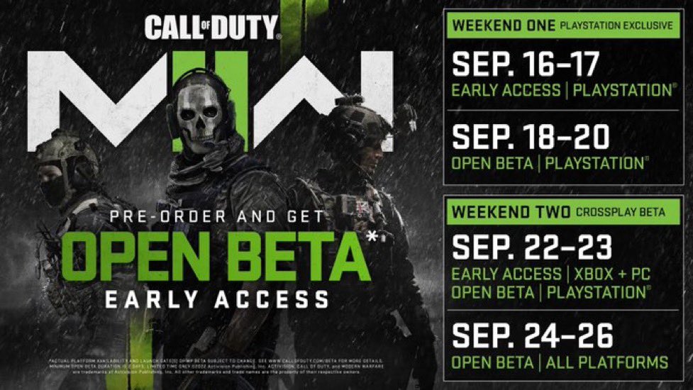 newkindalazy's tweet photo. I have some more #ModernWarfareII  beta codes to giveaway!!!!

RETWEET + FOLLOW (so that I can DM you the code) and reply with your platform!! https://t.co/cYJIUukTnm