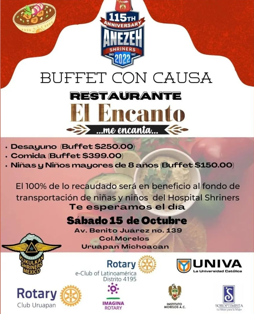 UNIVAUPN's tweet photo. 🤝💙🧡Comunidad #UNIVA cordialmente invitados al #BuffetConCausa 

El 100% de lo recaudado será en beneficio al fondo de trasportación de niñas y niños del #HospitalShriners 
 @ShrinersMEX https://t.co/9aqLqfEWd3