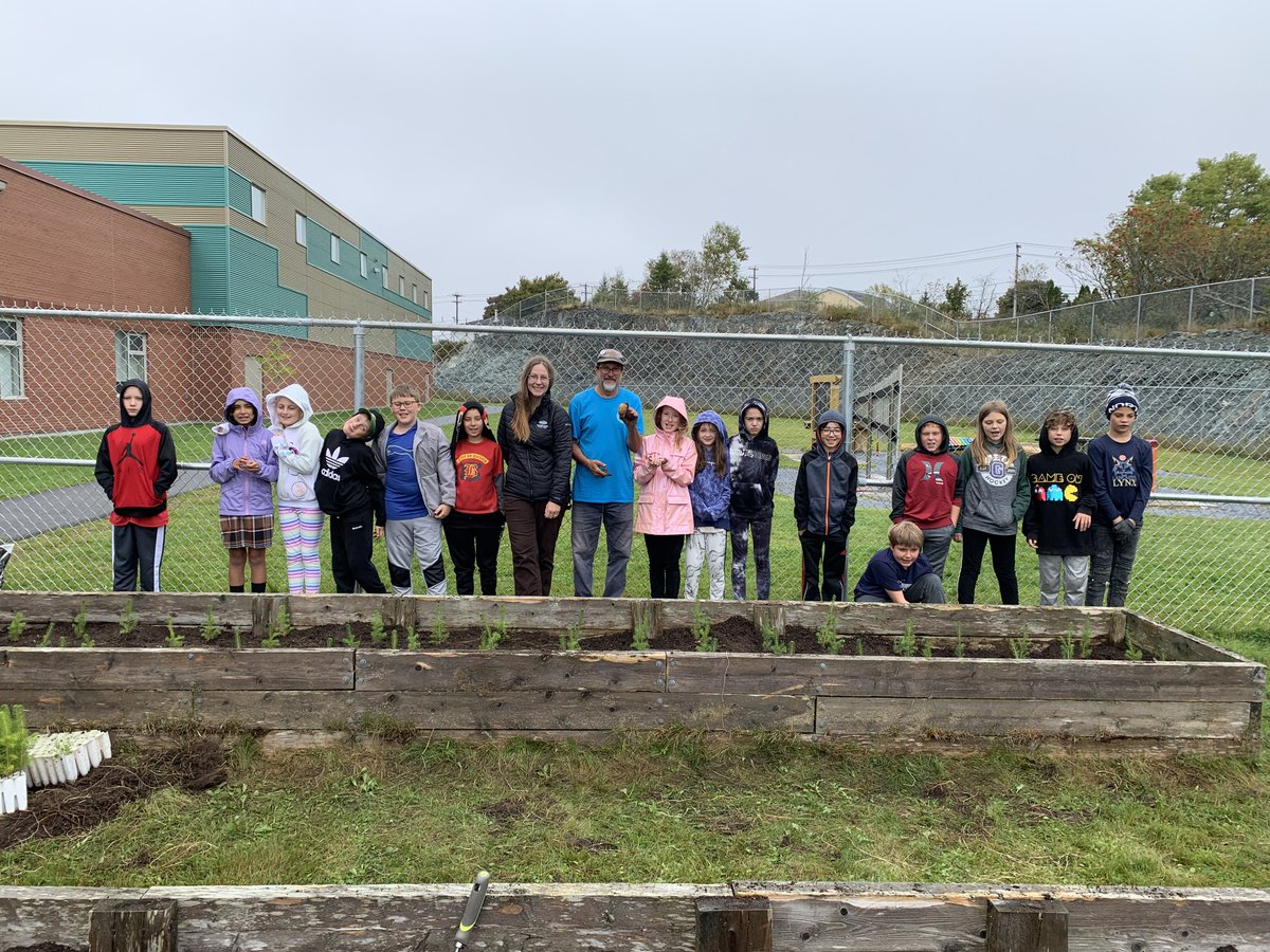 We celebrated National Tree Day today by planting 100 seedlings in our school garden, to grow into larger trees. A huge thank you to <a href="/PALSpartners/">PALS</a>
 at the JDI Sussex Nursery and Steph, as well as our community partner Jim Landry, ED w/ Landscape NB/PEI.