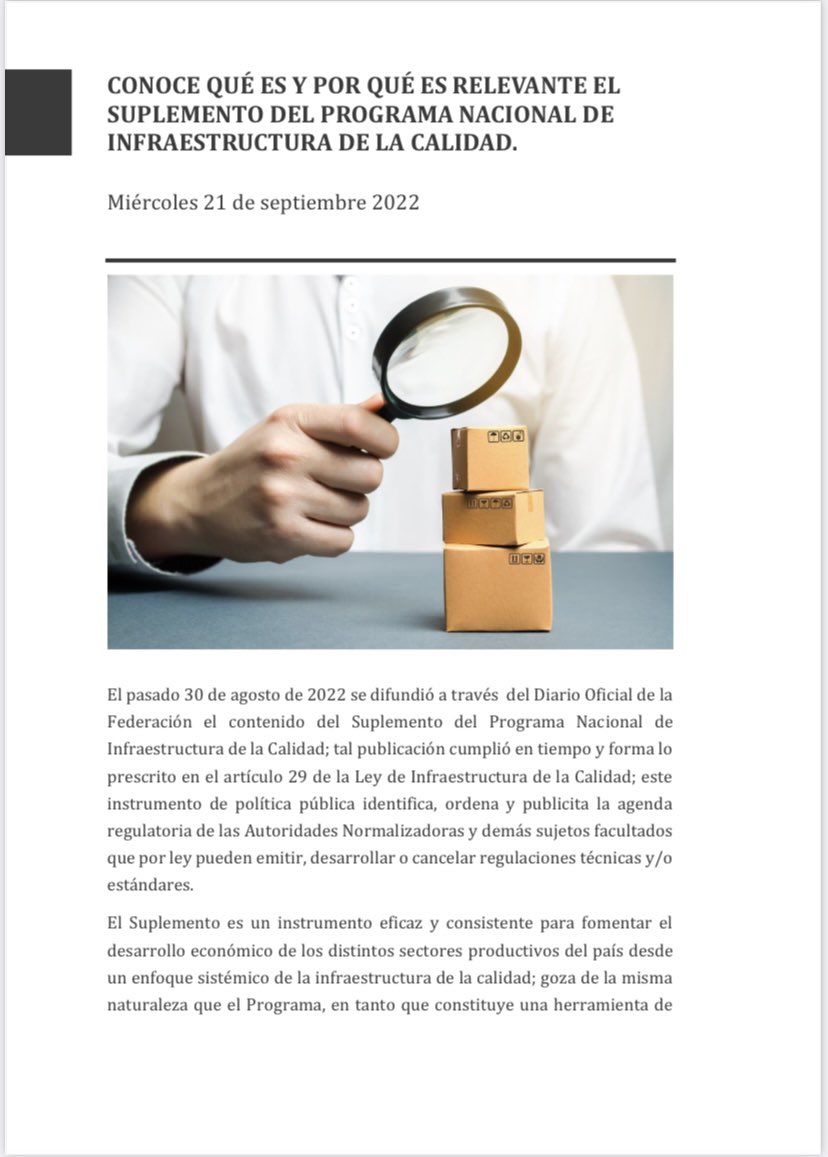 A_GuatiRojo's tweet photo. Conoce el Sistema de Infraestructura de la Calidad en México. Compartiré semanalmente un texto breve acerca de temas importantes para abonar a su comprensión. Invito a leer este primer escrito: https://t.co/hfUGCXCcwe