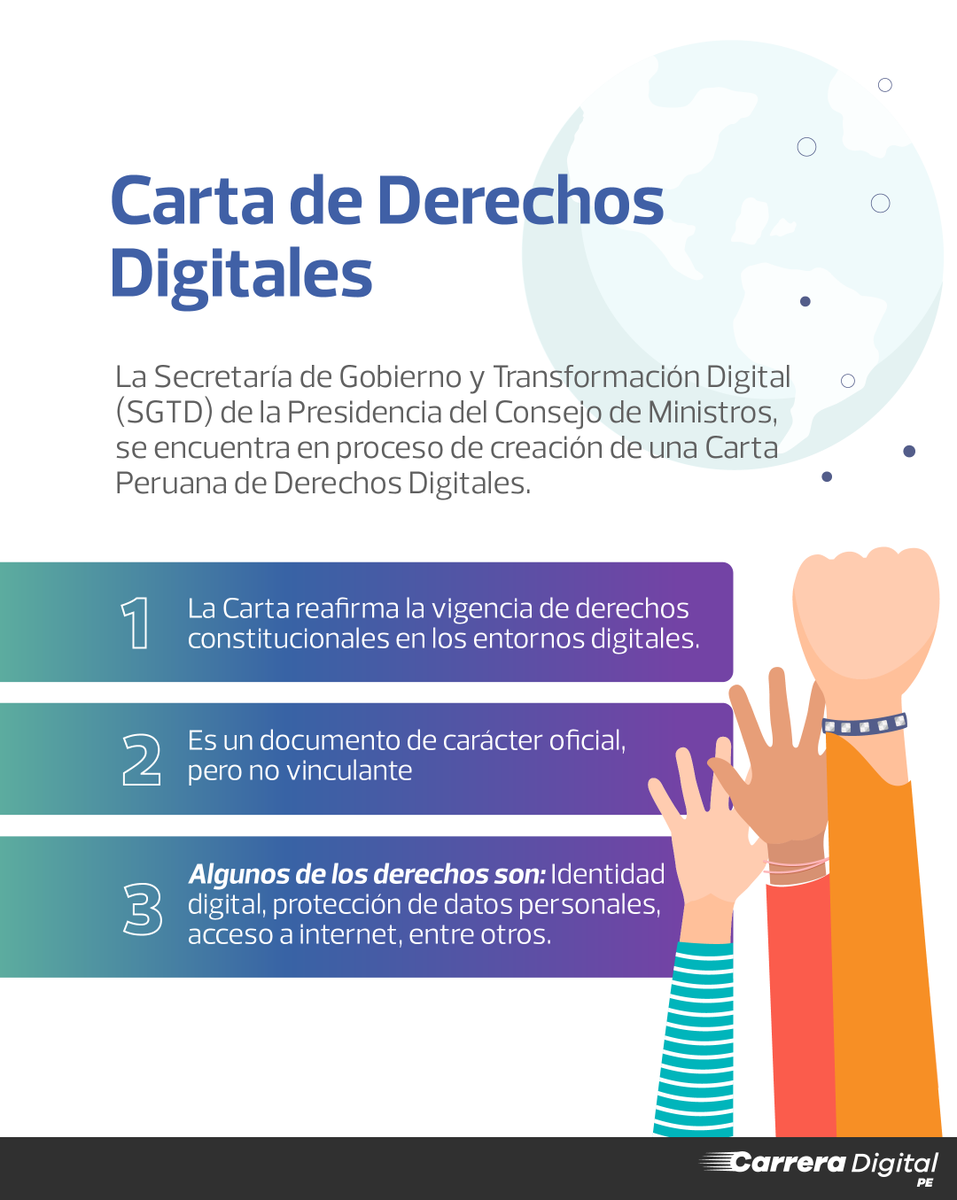 carrera_digital's tweet photo. Te presentamos la 2da edición de nuestro Boletín de regulación digital donde comentamos sobre la Carta Peruana de #DerechosDigitales.
Aun esta en proceso de elaboración y puedes participar hasta el 31 de octubre, mandando tus propuestas: https://t.co/yjgPTtiUVF

@niuboxlegal https://t.co/Y8JpBdhZY7