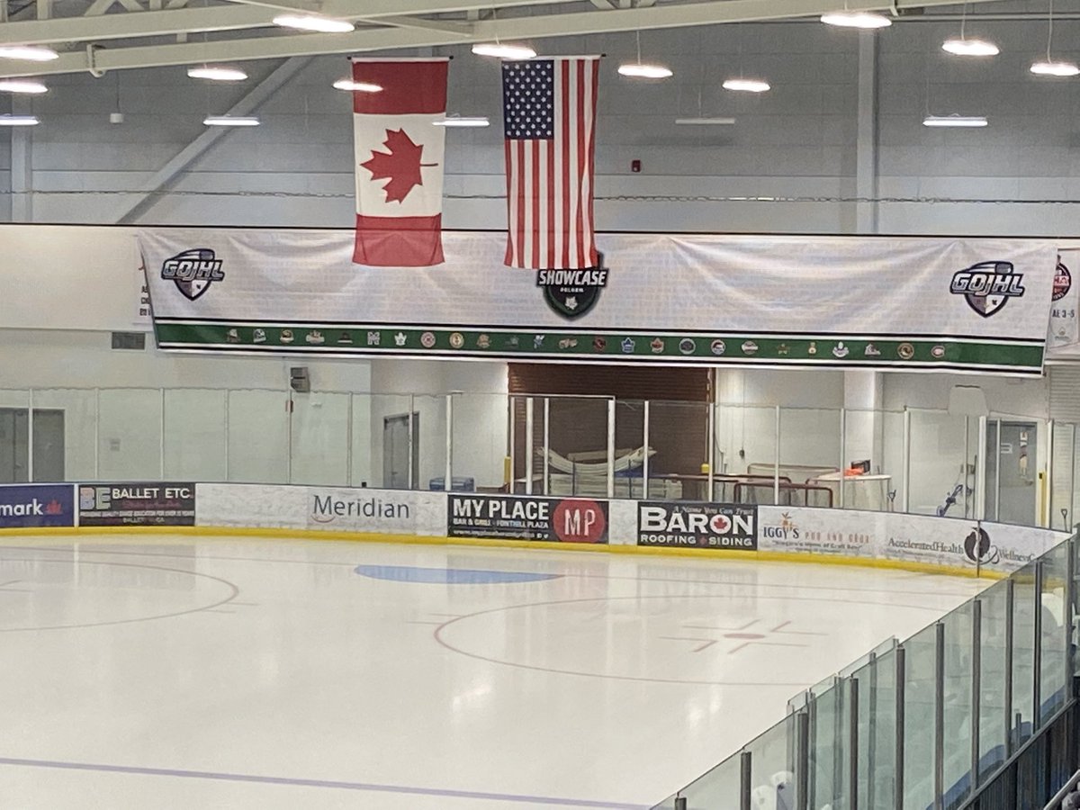 GOHLHockey's tweet photo. The 2022 #GOJHLShowcase is just days away! The crew at the Meridian Community Centre is getting the venue ready to go! https://t.co/RKgjxqvCWL