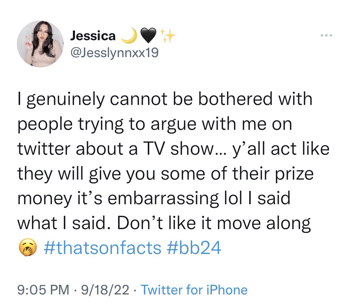 littleneesabear's tweet photo. @Jesslynnxx19 @xobrianadej You spend your days arguing over nonsense. You my dear, need to do better. https://t.co/Kly3acohj3