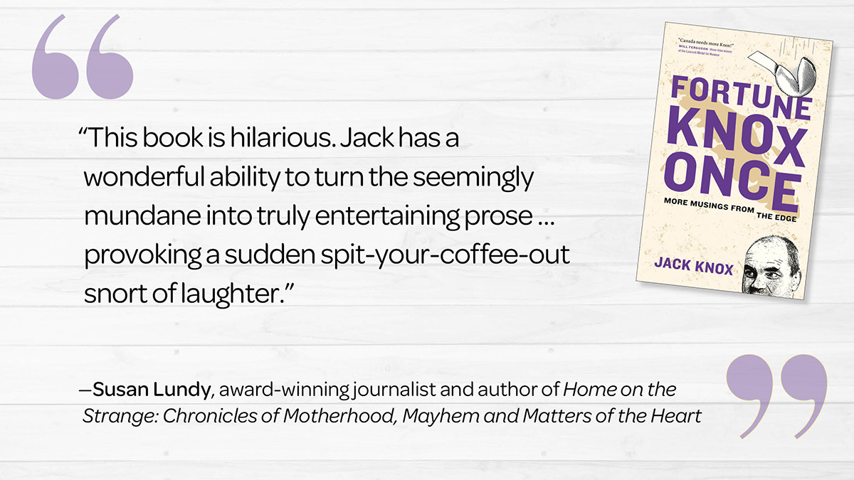 📖 <a href="/SusanJLundy/">SusanJLundy</a> warns that Fortune Knox Once can provoke “a sudden spit-your-coffee-out snort of laughter.” Read with caution.
heritagehouse.ca/book/fortune-k…
Available Fall 2022.
#Humour <a href="/jackknox/">Jack Knox</a>