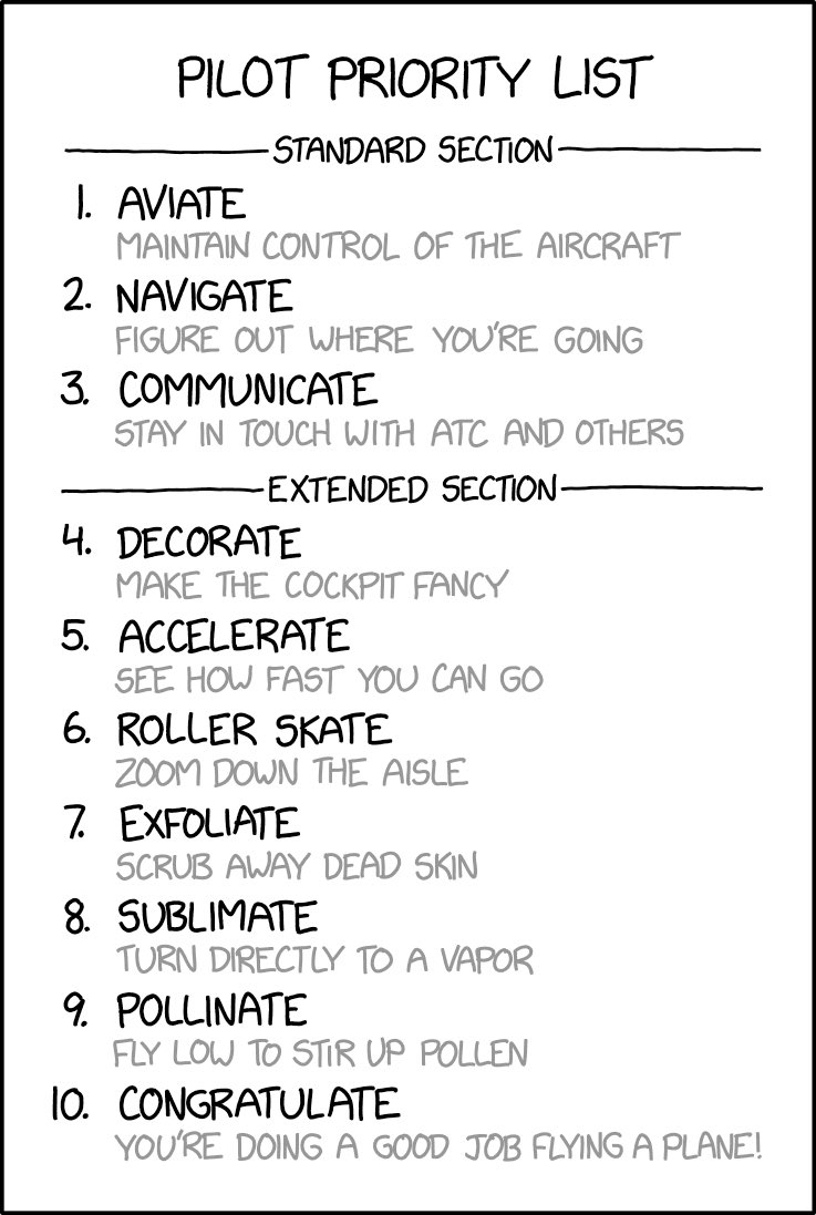 Pilot Priority List xkcd.com/2675