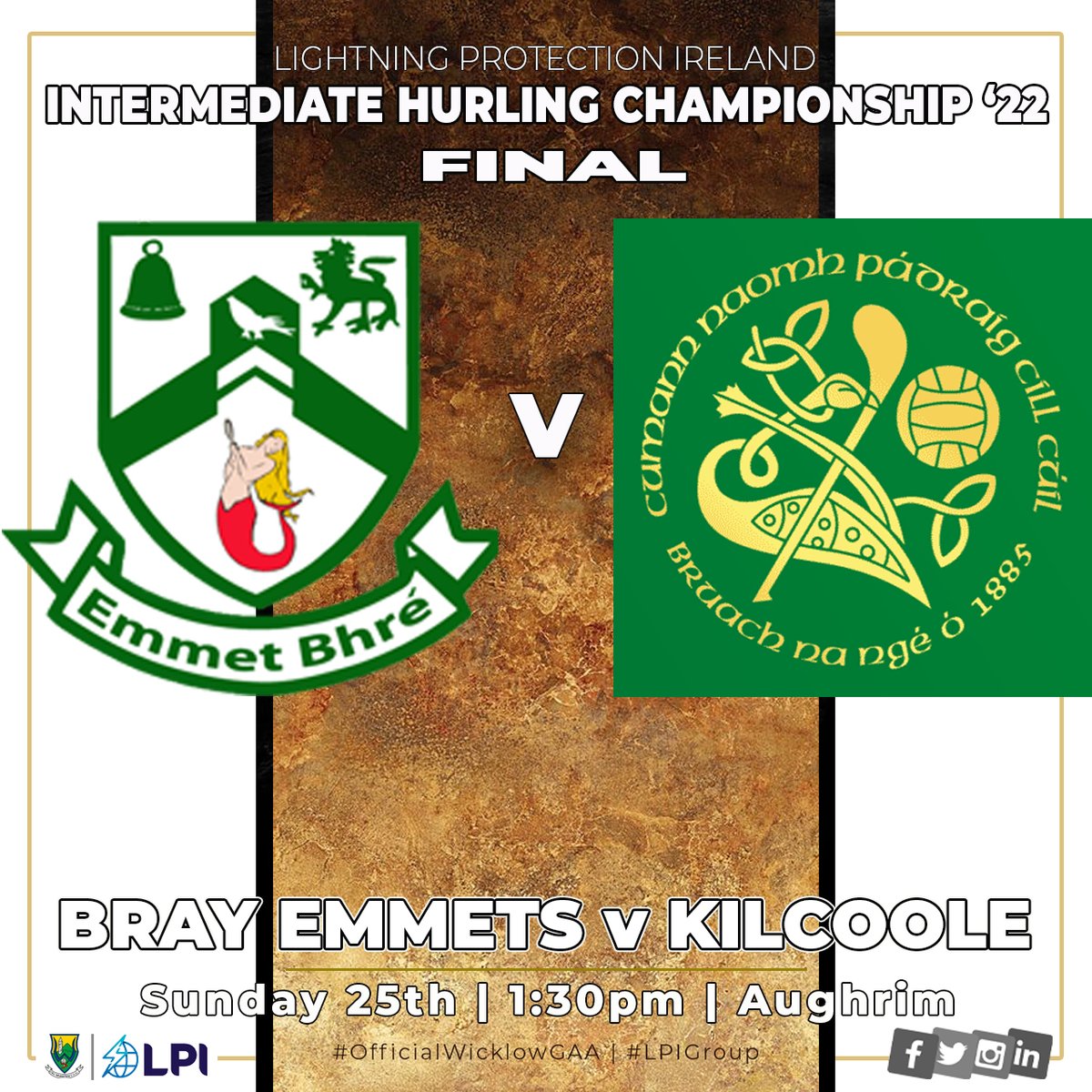 wicklowgaa's tweet photo. Sunday is the biggest day in Wicklow GAA Hurling as it's COUNTY FINAL DAY.
Our first game of the day is the LPI Group Intermediate Championship final.
Throwing-in at 1:30pm will be Bray Emmets and Kilcoole.
#LPIGROUP @lpi_group
@eastcoastfm @WicklowPeople https://t.co/zCdcIEB1OM