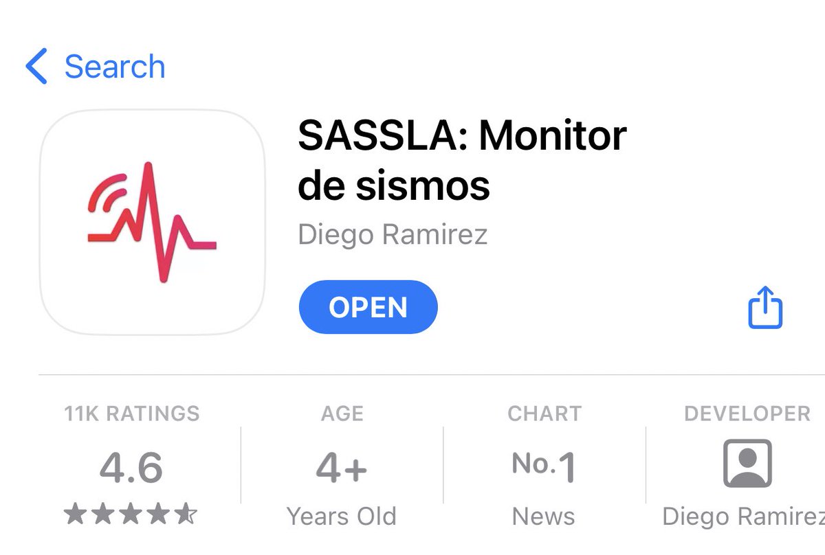 SasslaMx's tweet photo. 📲📢  ¡#SASSLA es la app sísmica #1 y la mejor calificada en @AppStoreES y @GooglePlay!

¡Muchas gracias por tu preferencia! https://t.co/yEB698ffoq