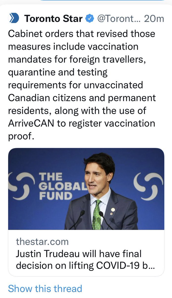 canmericanized's tweet image. JUST OUT: As Canadians stand ready to partake in mass civil disobedience Oct 1st, Torstar reporting Cabinet committee unanimously recommending Feds lift border measures. The matter is on Trudeau’s desk and awaits his decision. 

Keep the pressure up 🇨🇦 
* Retweet *

#ArriveCAN