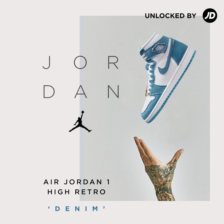 Ad: Women’s Air Jordan 1 Retro High 'Denim' releases tomorrow (9/22) via @jdsportsus at 7am PT/10am ET DIRECT LINKS (not live yet) Womens:bit.ly/3xJuahA PS:bit.ly/3qVkJI3 TD:bit.ly/3dvl3u6