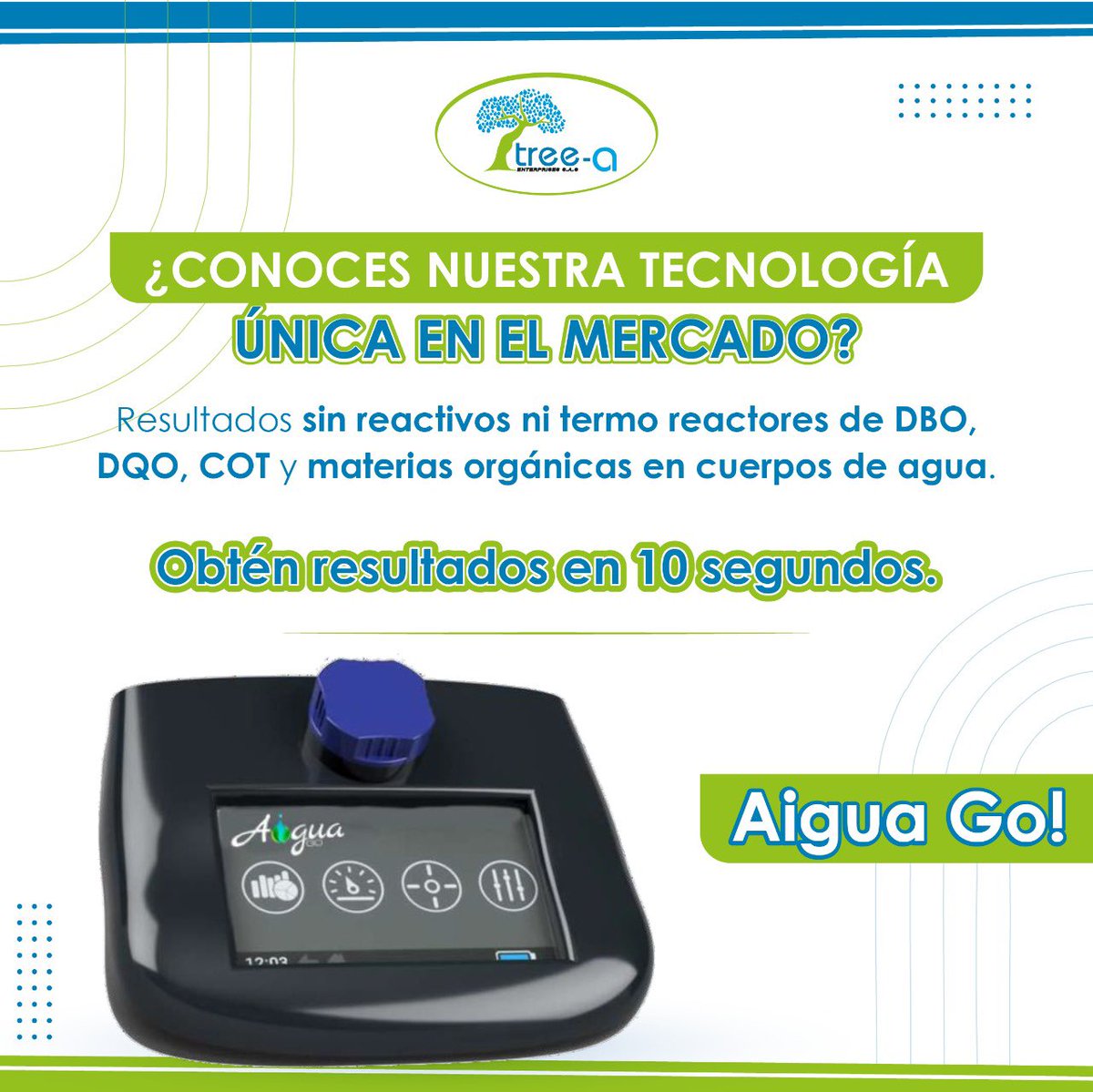treeaenterprise's tweet photo. ☝️ Con el AIGUA GO puedes #ahorrar en costos desde el 20% o más en operación, pues ya no tienes que esperar para tomar decisiones. Además, puedes mejorar la #calidad del agua de la planta de tratamiento. 👌💦📲 Pregúntalo en whatsapp 322 510 0966 - 310 741 8206. #Agua #TreeA https://t.co/Fn2vEEcrFu