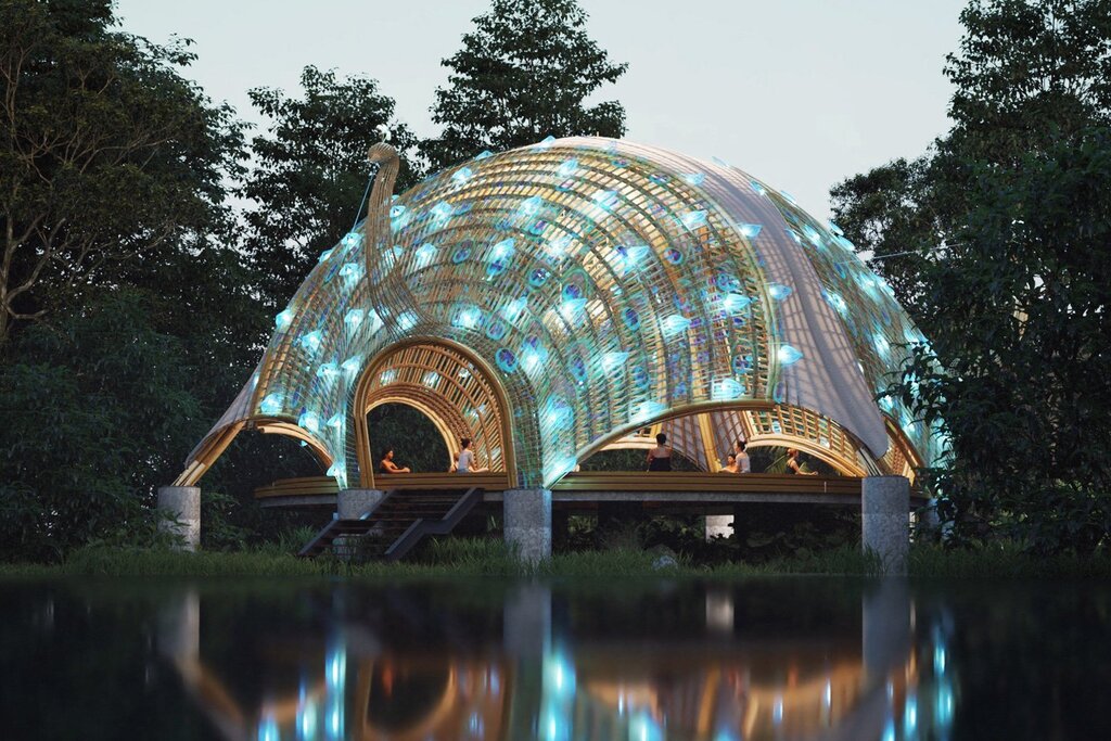 Absolutely surreal Yoga and Wellness Retreat is designed to look like a dancing peacock https://t.co/6G9sARwSYB