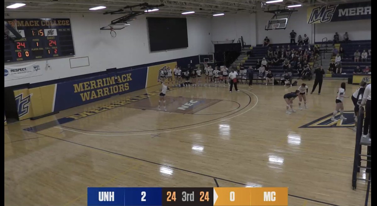 HeidiHLarson's tweet photo. Amazing!!!! 5 serves in a row for @MeganmLarson to keep @MC_Athletics alive into additional points in the third set 🏐🏐🏐🏐🏐 Way to go Megan! @MerrimackWVB #GoMac #WeAreOne https://t.co/ijj1azwgeC