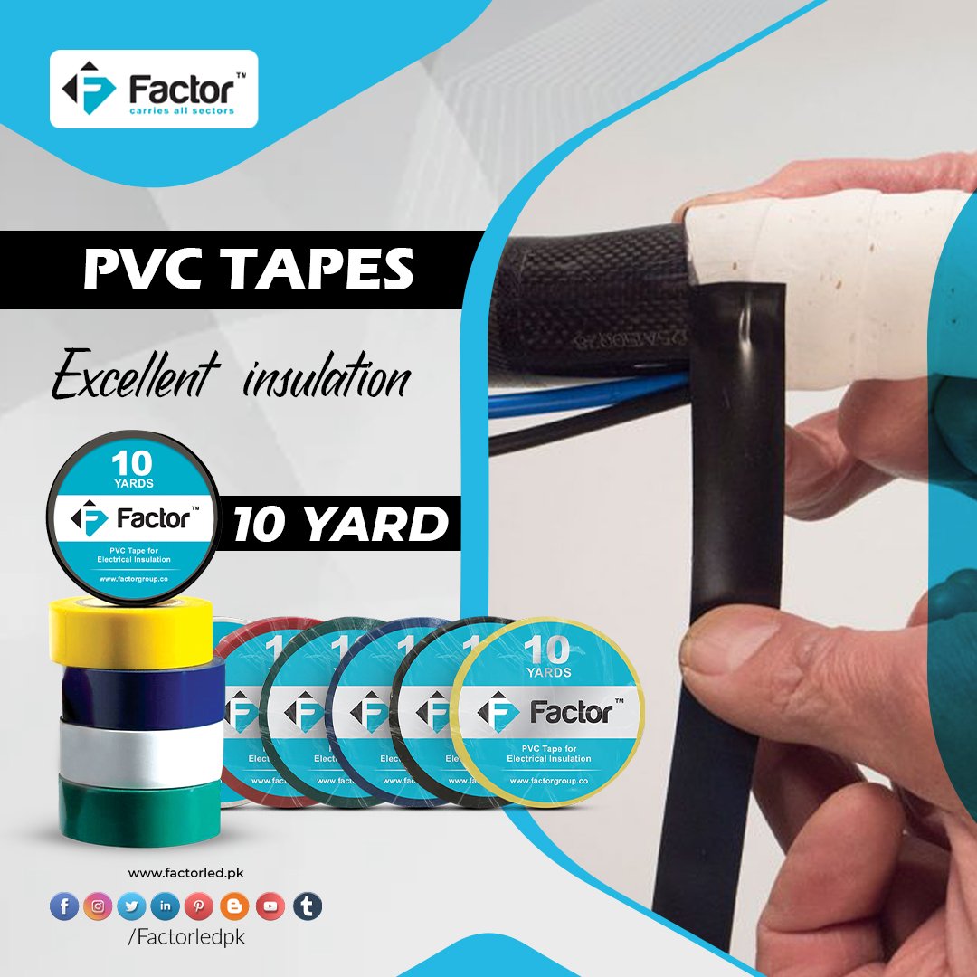 Factorledpk's tweet photo. Factor PVC tapes manufactured with premium quality. They are best for electrical insulation and deal with environmental challenges.
Buy Now at https://t.co/7XSSddytbk or 📞 +92 330 2525290 | +92 322 8256205
#FactorLEDpk #LEDlights #LEDbulbs #OutdoorLighting #IndoorLighting https://t.co/1gXpvp6yUU