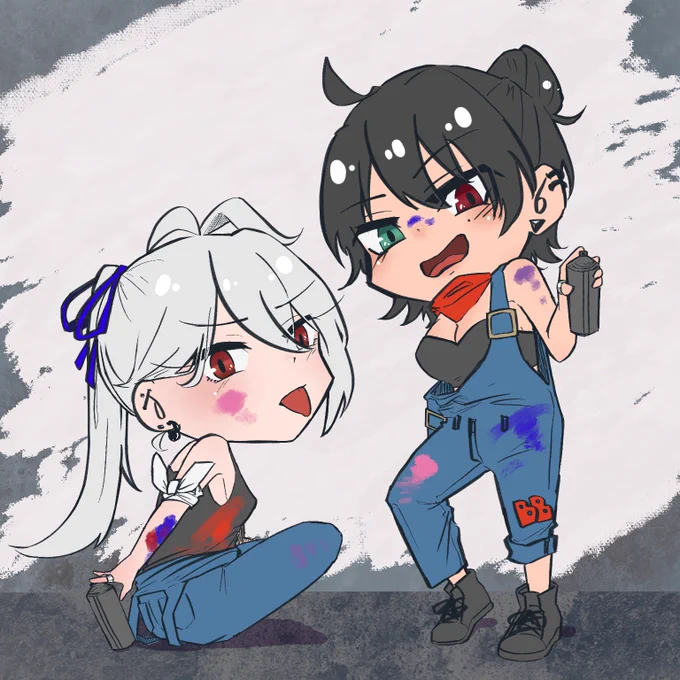 ツナギもいいけどオーバーオール…?もいいよねこれは昔に描いたやつ 