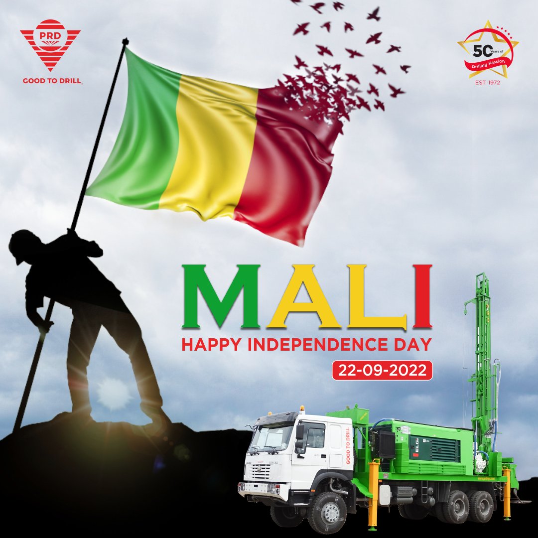 Paran_TT's tweet photo. Prd Rigs wishes the people of #Mali Happy Independence Day
Visit: https://t.co/Tz4MhfG1Rf
#prd #prdrigs #prddrills #prdglobal #prd50 #prdafrica #prdmali #africa #mali #rig #drillingrig #waterwell #wishes #IndependenceDay #independencedaymali #goodtodrill https://t.co/tTO7VmJpDX