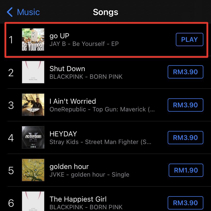 We see @jaybnow_hr on Malaysia iTunes chart😍🔥 Be Yourself 🔥 #1 in iTunes Album Charts go UP 🔥 #1 in iTunes Song Charts Listen to JAY B’s ‘Be Yourself’ today✨ 🎧WMM.lnk.to/BeYourself #JAYB #제이비 #BeYourself #JAYB_BeYourself #goUP_JAYB