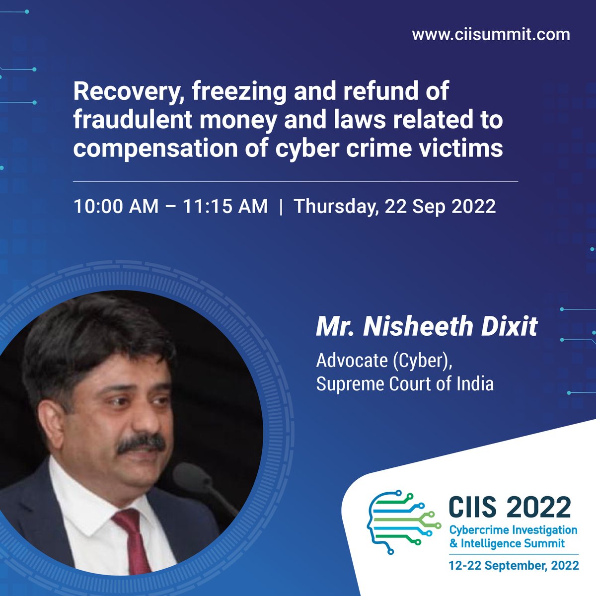 CII_Summit's tweet image. Join us live as Mr Nisheeth Dixit, Advocate (Cyber), Supreme Court of India talks on the recovery, freezing &amp;amp; refund of fraudulent money and laws related to compensation of cybercrime victims.

Join Us: hubs.li/Q01mXwQg0

#CIIS2022 #cybercrime #fraudulentmoney
