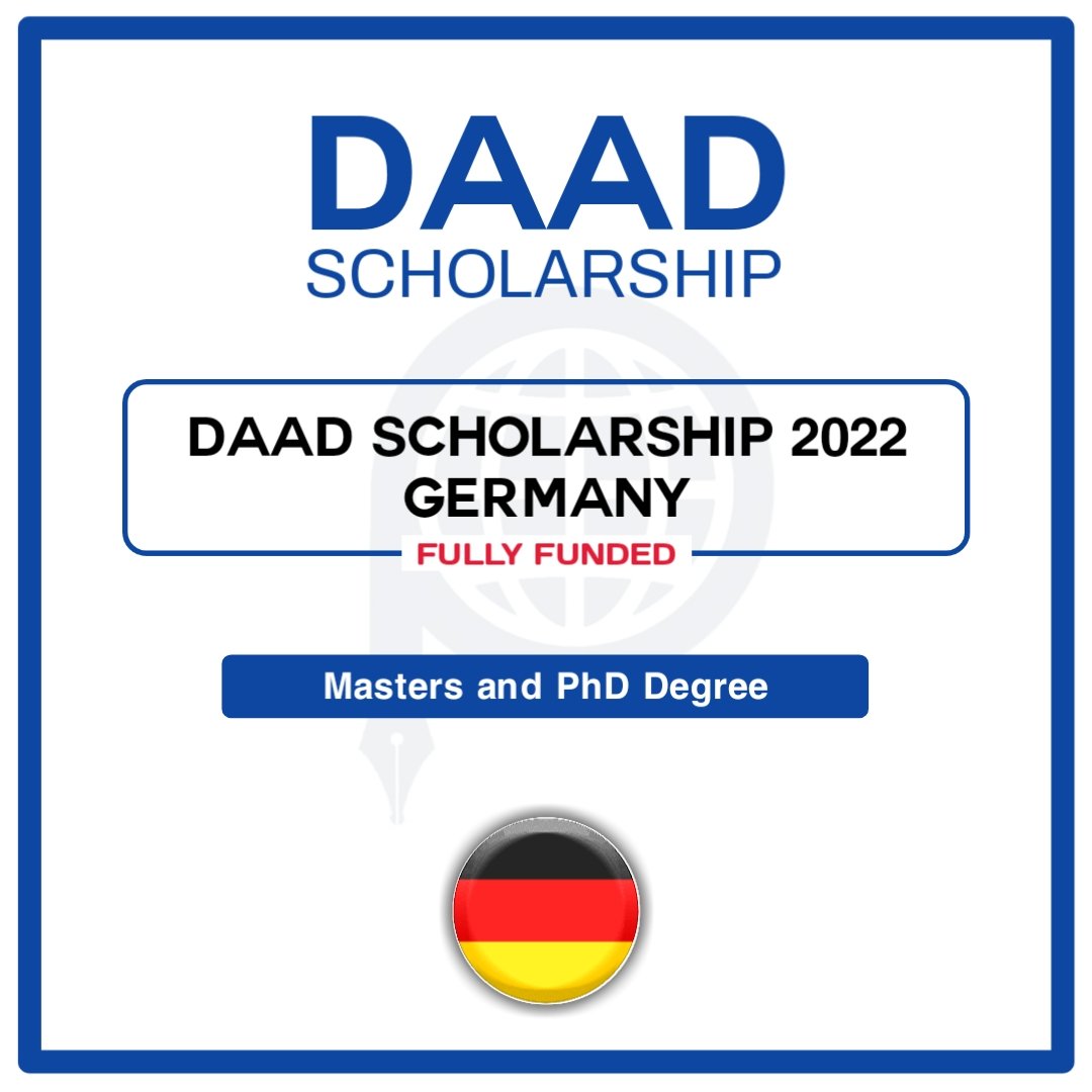 Opedia3's tweet photo. DAAD Scholarship in Germany 2022-23 for International students

Details: https://t.co/juqoIMPsOG…

Study Level: Masters &amp; PhD 

Scholarship Coverage 
* Full tuition fees
* Monthly stipend
* Travel allowance
* Monthly rent subsidy
* Accommodation, accident and health insurance. https://t.co/hy8raC0FJD