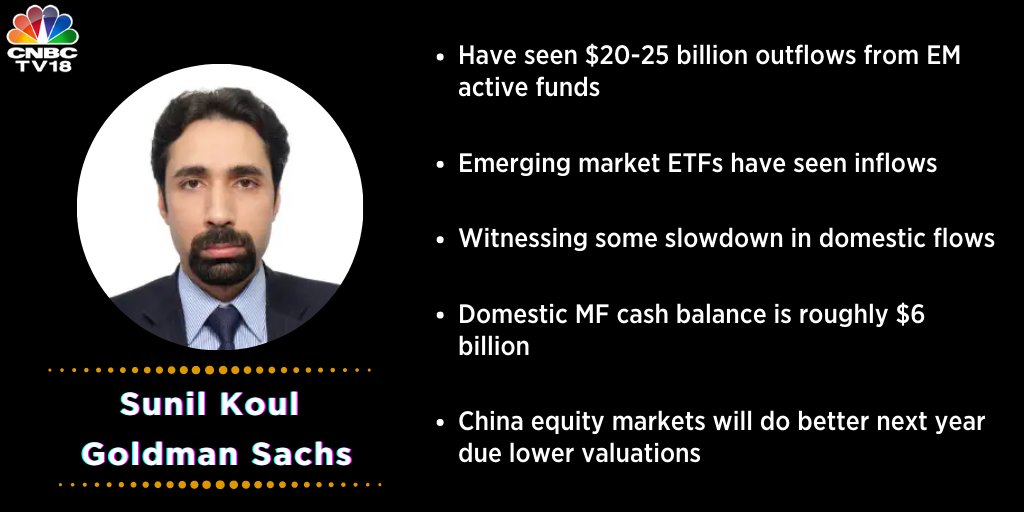 CNBCTV18Live's tweet photo. #OnCNBCTV18 | Sunil Koul of @GoldmanSachs adds, some flows have also moved to #India due to flows exiting #China. India will still benefit from China Plus One 

#ChinaPlusOne https://t.co/IA1MX0tMVc