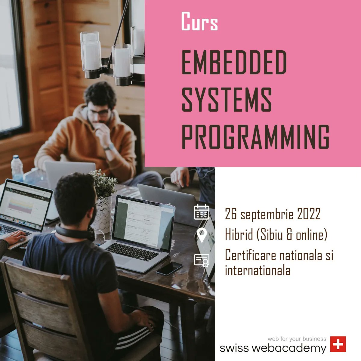 Last days of registration for our embedded systems programmer with Swiss certification! 
swissacademy.eu/trainings/web-… 
#swisswebacademy #programmingskills #embeddeddeveloper #embeddeddevelopment #embeddedprogrammer #embeddedprogramming 
#programming #learncoding #sibiu