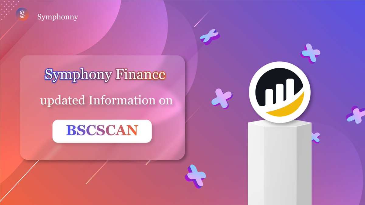 🎉🎉🎉SYMPHONY FINANCE LOGO & SOCIAL LINKS UPDATED ON BSCSCAN! 🎊🎊🎊 This is a very big news and showing the trust of crypto market for $SYMP 📍Check it out: bscscan.com/token/0x935536… More big news will come next! Stay tuned! ✅ Join Fair-launch: pinksale.finance/launchpad/0xdC… $SYMP